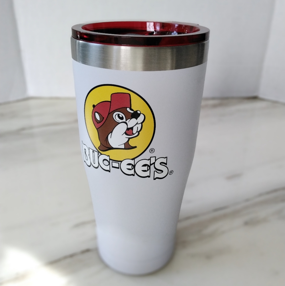 Buc-ee's White & Red Insulated Stainless Steel Tumbler Yukon Outfitters - 20oz